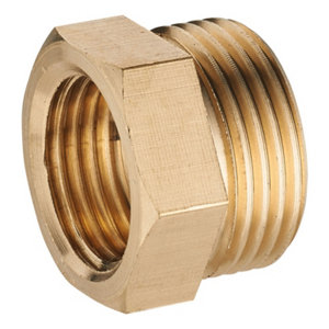 2 mamelons réduits en laiton avec embout M 15 x 21 mm et embout F 12 x 17 mm