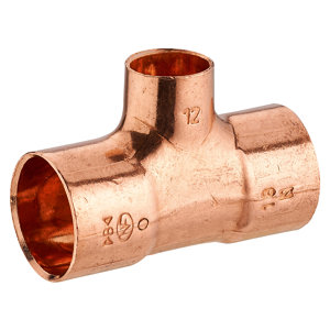 2 tés à souder pour tube en cuivre Ø 22 et 28 mm