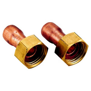2 raccords laiton pour tube cuivre Ø 16 embout F 15 x 21 mm