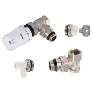 Kit thermostatique radiateur nickelé 15x21 mm (1/2)
