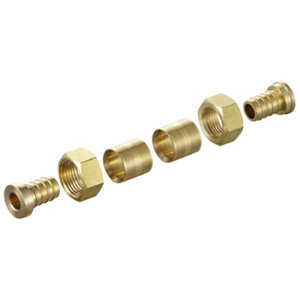 10 raccords à glissement laiton pour tube PER embout F - Ø 12 x 15 x 21 mm