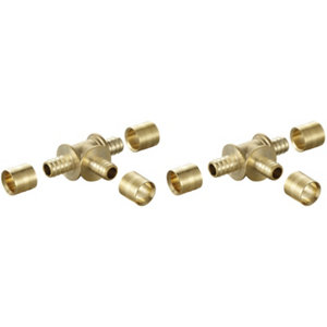 2 tés à glissement pour tube PER - Ø 12 mm