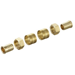 2 raccords à glissement laiton pour tube PER Ø 16 embouts F 12x17 mm