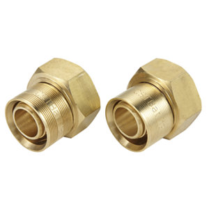 2 raccords à glissement laiton pour tube PER Ø 20 embouts F 20 x 27 mm