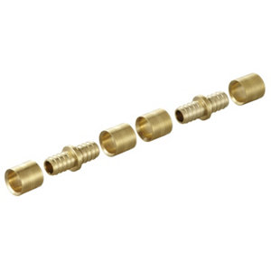 2 jonctions à glissement en laiton pour tube PER - Ø 12 mm