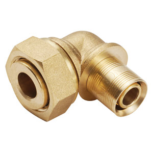 Coude à glissement pour tube PER - Ø 12 mm avec embout femelle 15 x 21 mm