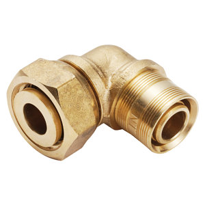 Coude à glissement pour tube PER - Ø 16 mm avec embout femelle 15 x 21 mm