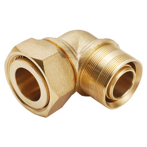 Coude à glissement pour tube PER - Ø 20 mm avec embout femelle 20 x 27 mm
