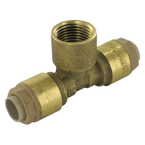 Té pour tube cuivre ou PER - Ø 14 mm avec sortie femelle 15x21 mm