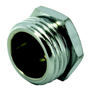 2 bouchons mâle en laiton chromé - 12 x 17 mm