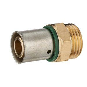 Raccord droit à sertir PER Mâle 1/2" - D16 - Lot de 5 pièces