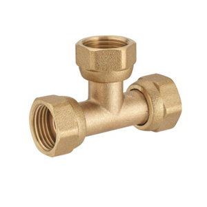 Té raccord femelle écrou tournant à visser 12 x 17 - 3/8" 