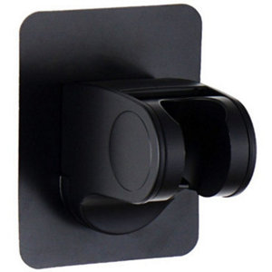 Support douchette mural adhésif noir mat 7 x 7 x 4,5 cm