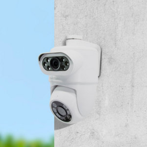 Caméra motorisé 360 HOMECAM DUAL blanche 2K double objectif IP44 15x16 cm