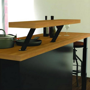 Lot de 2 pieds noirs en aluminium pour snack "Zen"