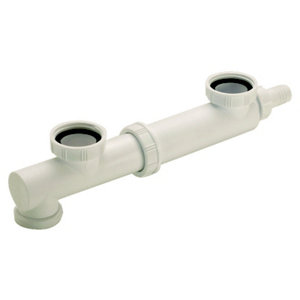 Tubulure extensible pour éviers 2 bacs entraxe réglable de 110 à 325 mm