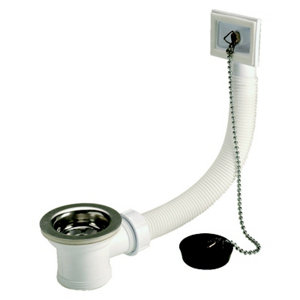 Bonde à bouchon pour évier 1 bac Ø 50 mm (inox)