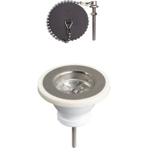 Bonde à bouchon pour évier grès ou synthèse 1 bac - Ø 60 mm