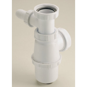 Siphon d'évier avec prise machine à laver hauteur réglable - 131 à 176 mm Ø sortie 40 mm