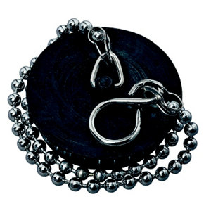 Bouchon pour évier grès Ø 40 mm et enjoliveur noir chaînette 250 mm 