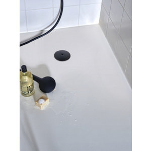 Bonde douche extra plate noir - Larg. 11,8 x H.5,8 x Diam. 9 cm