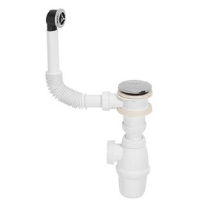 Bonde quick-clac pour vasque avec trop-plein et siphon réglable - Ø 32 mm