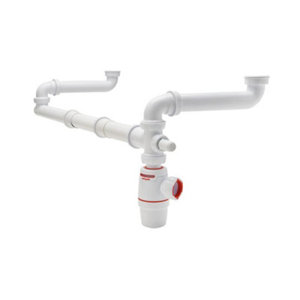 Ensemble siphon "NEO AIR" pour 2 vasques - Diam. 32 mm