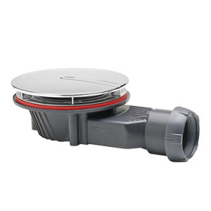 Bonde de douche slim + chromé D40 dôme ABS - Diam. 90 mm