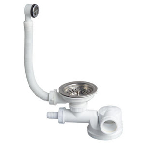 Kit vidage pour évier D90 1 bac + bonde - Dim. 90 x 40 mm