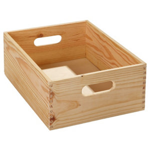 Caisse en bois pour rangement d'atelier 40 x 30 x 15 cm