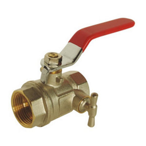 Vanne à sphère passage intégral F/F à purge - 20 x 27 mm