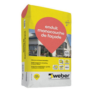 Enduit monocouche couleur blanc cassé - sac de 25KG