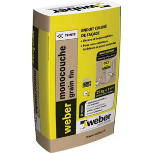 Enduit monocouche couleur gris perle - sac de 25KG