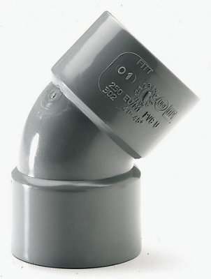 Coude Pvc Pour L'évacuation Gravitaire Des Eaux Usées Et Pluviales - 45 ° F/f Ø 40 Mm