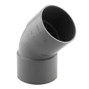 Coude PVC pour l'évacuation gravitaire des eaux usées et pluviales F/F - 45 ° / Ø 50 mm