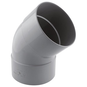 Coude PVC pour l'évacuation gravitaire des eaux usées et pluviales - 45 ° F/F Ø 125 mm