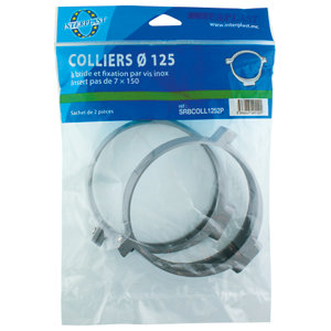 Lot de 2 colliers de fixation à bride en nylon Ø 125 mm