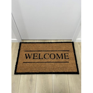 Tapis intérieur ou extérieur abrité "Coco" marron, beige - 45x75 cm 