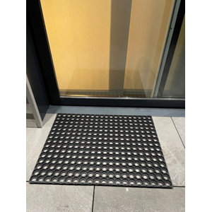 Tapis extérieur "Caillebotis" noir - 60x80 cm 