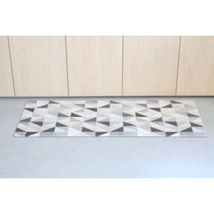 Tapis de cuisine "Premium" gris et blanc - 50x120 cm 