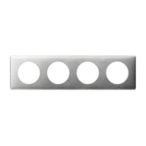Plaque 4 postes Céliane coloris aluminium