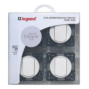 Lot 4 Va-et-vient  (mécanisme + support) "Céliane" - coloris blanc