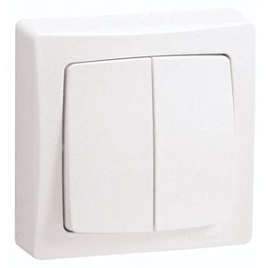 Double va-et-vient coloris blanc IP2X