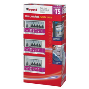 Tableau monté câblé 3 rangées 39 modules T5