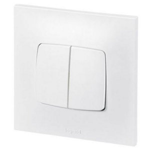 Interrupteur double va-et-vient blanc "Neptune"