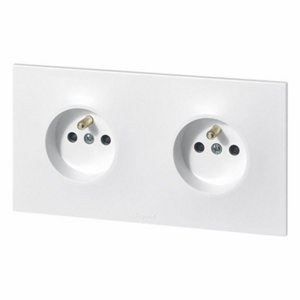 Prise double avec terre précâblée "Neptune"