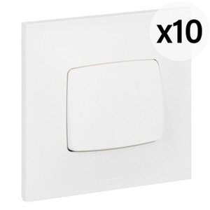 Lot 10 va-et-vient encastrables NEPTUNE 10A, 250V blanc