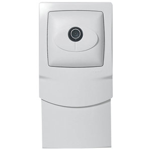 Cadre saillie blanc 1 poste avec prise télévision pour moulure 16 mm