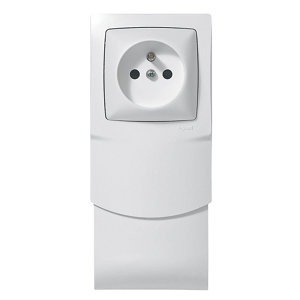 Lot 1 cadre + prise de courant avec terre - 80 x 20 mm