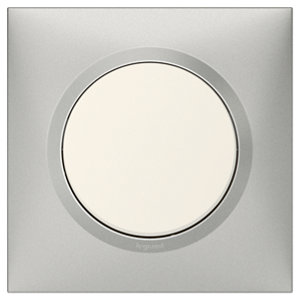 Plaque 1 poste carré "Dooxie" aluminium